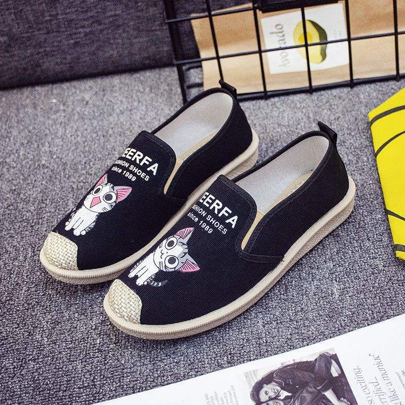 Spring cloth shoes one pedal flat-bottomed lazy fisherman breathable canvas single shoes