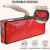 Christmas Wrapping Paper Storage Bag Flexible Partitions Pockets Large Capacity Durable Handle PE Gift Wrap Organizer