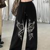 Mode Vlinder Print Gotische Straat Mannen en Vrouwen Grote Losse Casual Sport Ademende Sneldrogende Broek