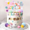 47 STÜCKE Einhorn Regenbogen Kuchenaufsatz Einhorn mit Regenbogen Schmetterlingen Einhorn Kugeln Happy Birthday Kuchendekorationen für Party