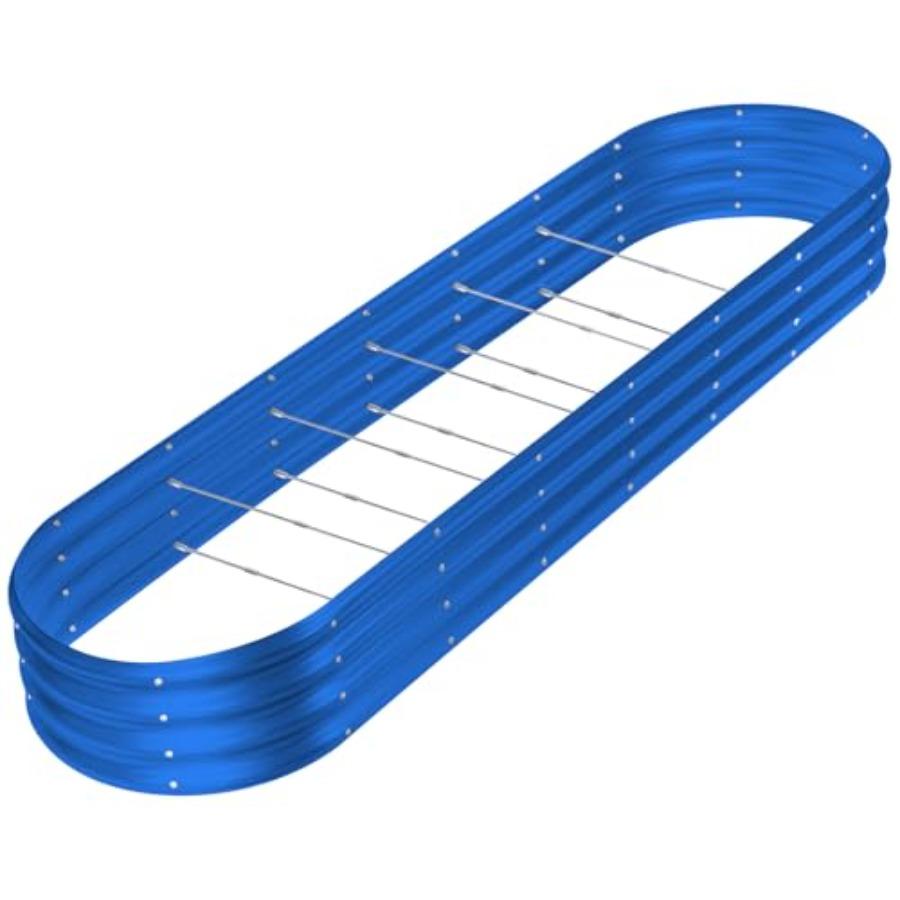 

8×2×1ft Galvanized Raised Garden Bed Kit 108 Gallon Ccity Outdoor Oval Metal Garden Beds for Vegetables Blue with 10 Connecting United States