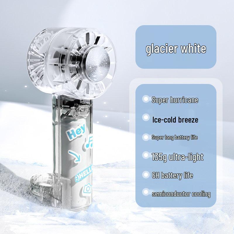 Portable Handheld Ice Cooling Fan - Compact, Rechargeable, and Semiconductor Refrigeration Technology
