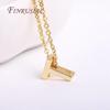 Gold Plated Brass Metal Initial 26 Letters Pendants Pendants Necklace For Women Jewelry Accessories Thin Chain Necklaces Female