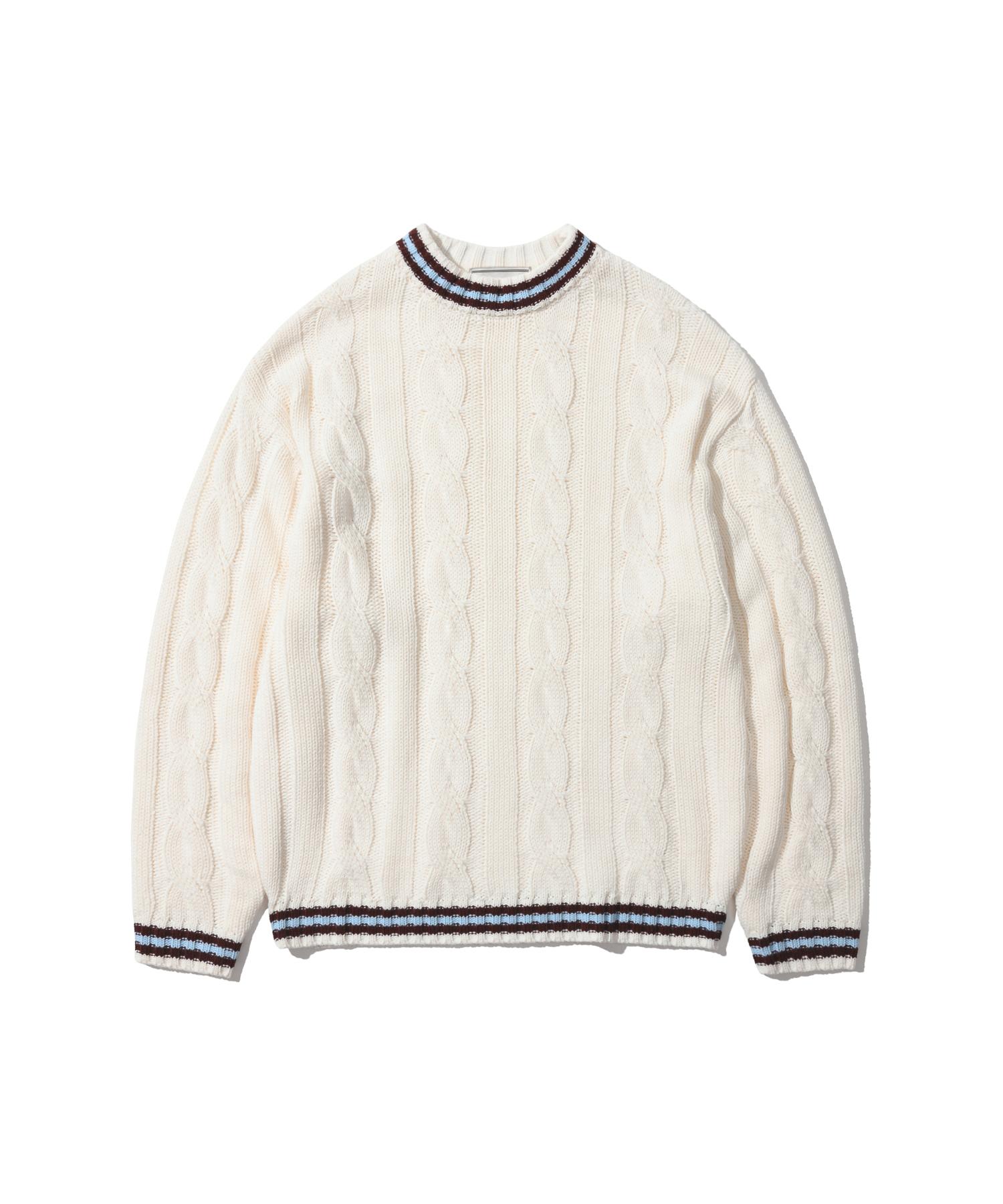 Oioi Collection Fivetwo Stamp Cable Sweater [Ivory] Ivory/M