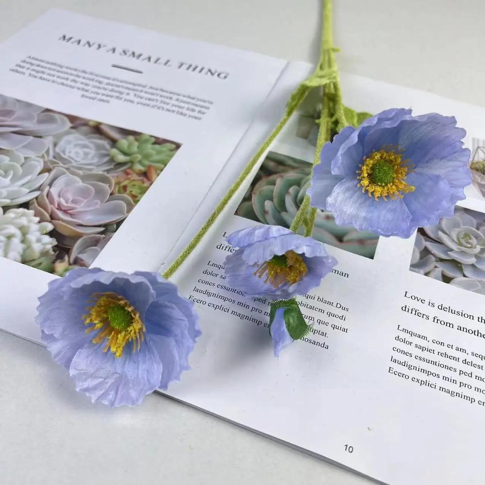 Artificial Poppy Flowers Bouquet Silk Fake Flowers For Home Decor Garden Marriage Party Wedding Decoration DIY Vase Accessories