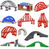Conjunto de Acessórios para Trilhos de Trem de Madeira Trilhos de Ferrovia de Madeira Ponte de Madeira Túnel adequado para Brinquedos de Trilhos de Madeira Brinquedos Educacionais