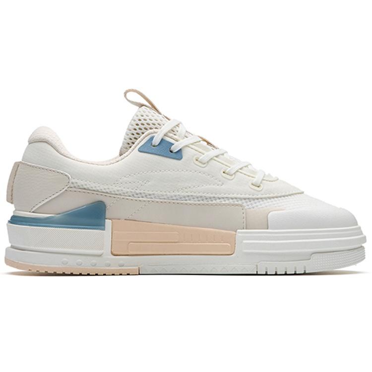 Anta Life Collection Lightweight Breathable Lightweight And Breathable Low top Skateboard Shoes Women's White Gray Pink 922238066-2