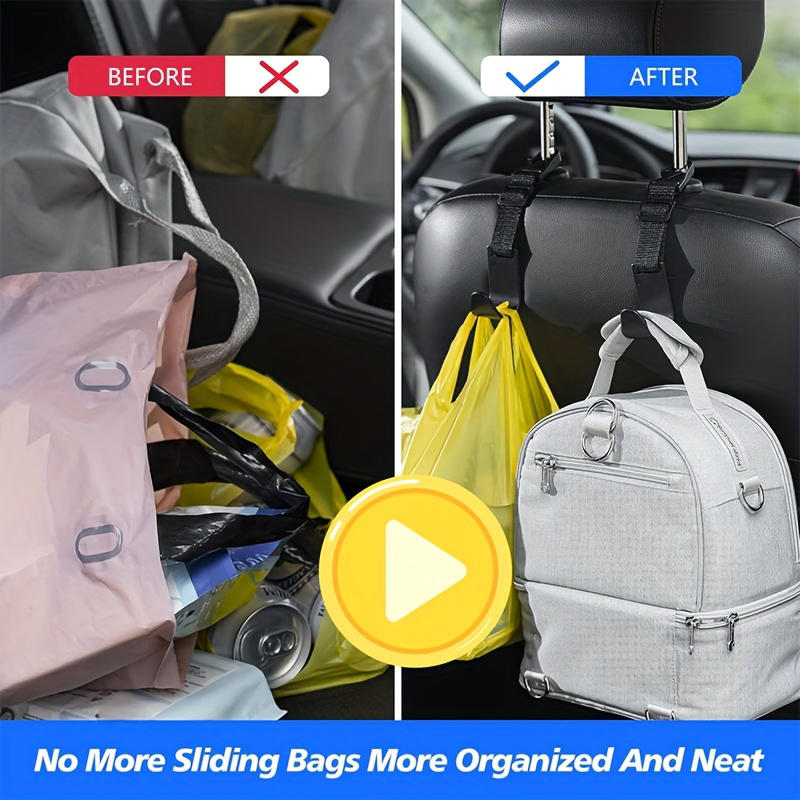 4Pcs/Set Car Headrest Hooks For Car Car Seat Hooks Purse Hooks For Car Handbag Clothes Coats Grocery Bags