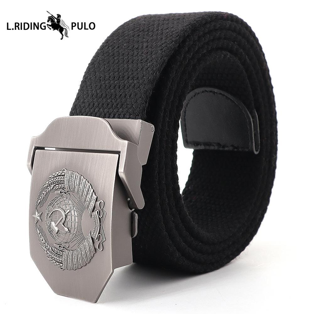 Cintura in Tela Spessa Allenamento all'Aperto Pantaloni Casual Fibbia in Lega Militare Cintura Resistente Unisex