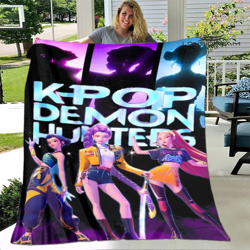 3D KPop Demon Hunters Cartoon blanket Warm blankets Soft and comfortable blanket Home Travel Blankets bed linings Birthday Gift