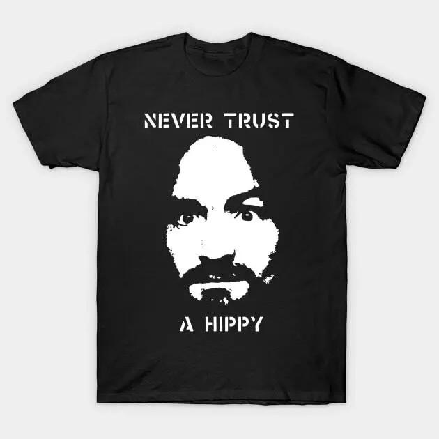 NWT Never Trust a Hippy Funny Face Dark Shipping From USA Unisex T-Shirt.webp Unisex T-Shirt S