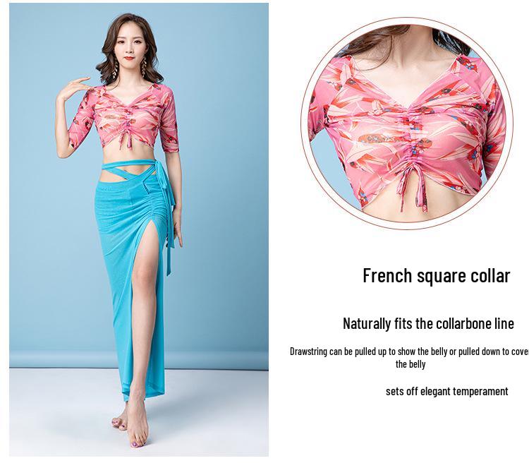 Women's Belly Dance Practice Costume - 2025 New Sexy Oriental Long Dress Beginner Performance Set