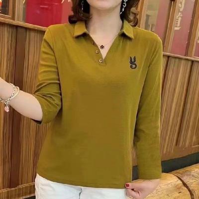 Νέα Φθινοπωρινή και Χειμερινή Μπλούζα Γυναικεία Μακρυμάνικη με Πόλο Λαιμό για Γυναικείο Αδυνάτισμα και Μείωση Ηλικίας Μπλούζα Βάσης