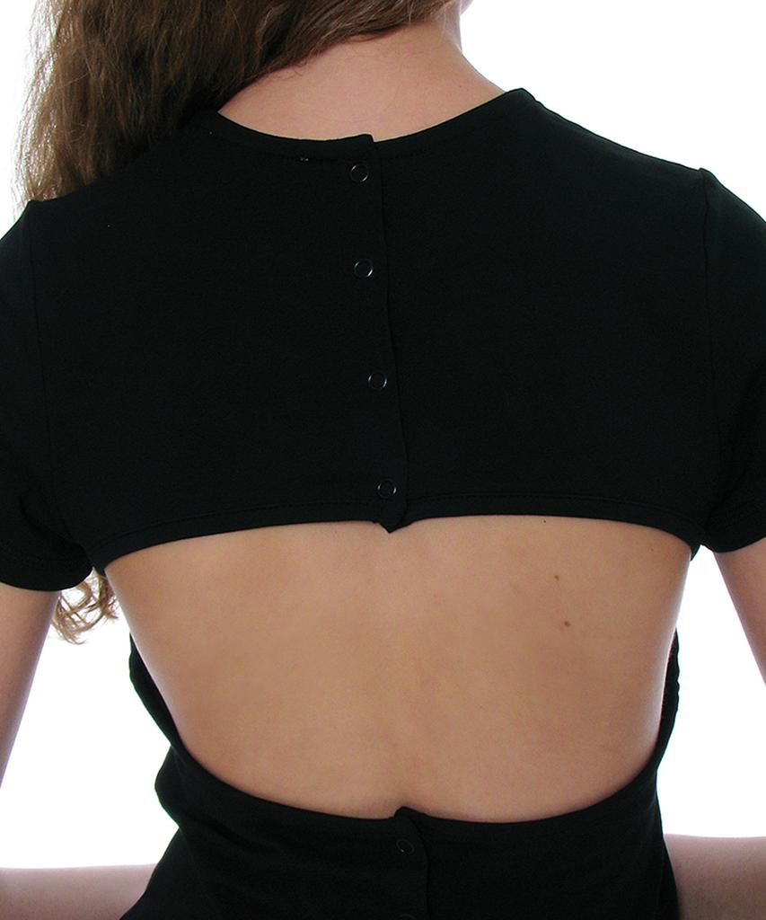 PARTIMENTO WOMEN Minimal Button-Up Medium Length Top_Black