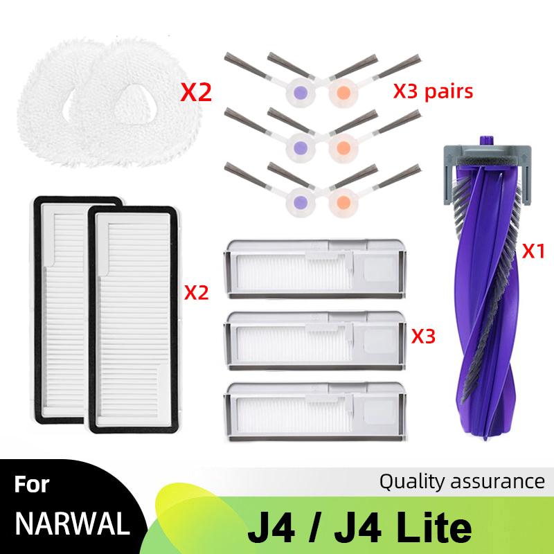 Per Narwal Freo X Ultra / Narwal J4 / J4 Lite Robot Aspirapolvere Parti Spazzola Laterale Filtro HEPA Panno Mocio Accessori Sostituzione