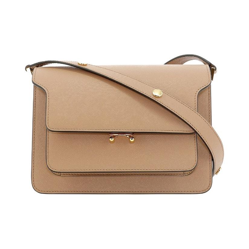 Marni Travel Leren Schoudertas Dames tassen Nude SBMPN09NO1LV520ZC32N Basic Set (Bag+Dust Bag)