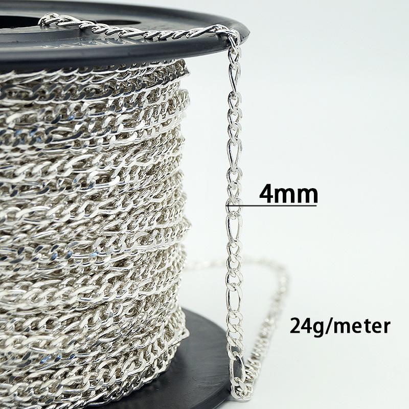 Sterling Silver 925 Jewellery Wholesale 3.5mm 6.6mm 8mm 10mm 925 Sterling Silver Cuban Link Chain Silver Necklace 925 (2.5mm)1m=13.3g