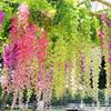 12pcs Long Branches Simulated Wisteria Hanging Trailing Flower String Silk Flower  Garland Display