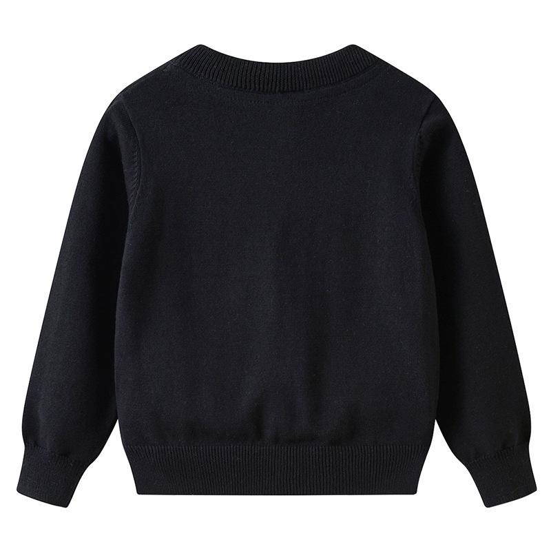 Spring and Autumn Hand-embroidered Flower Children's Sweater Cardigan Jacket Pure Cotton Children's Knitted Cardigan