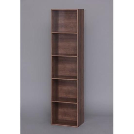 Iris Ohyama CX-5F Color Box, 5-Tier, A4 File Storage, Bookshelf, 41.5cm Wide X 29cm Deep X 168cm High, Brown