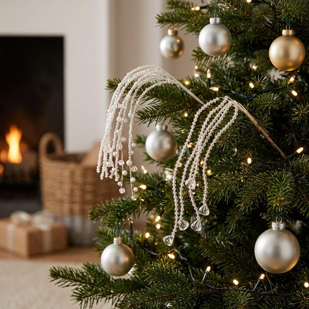 Crystal Dangle Christmas Crystal Spray Pick Artificial Christmas Spray Holiday Wedding Decor