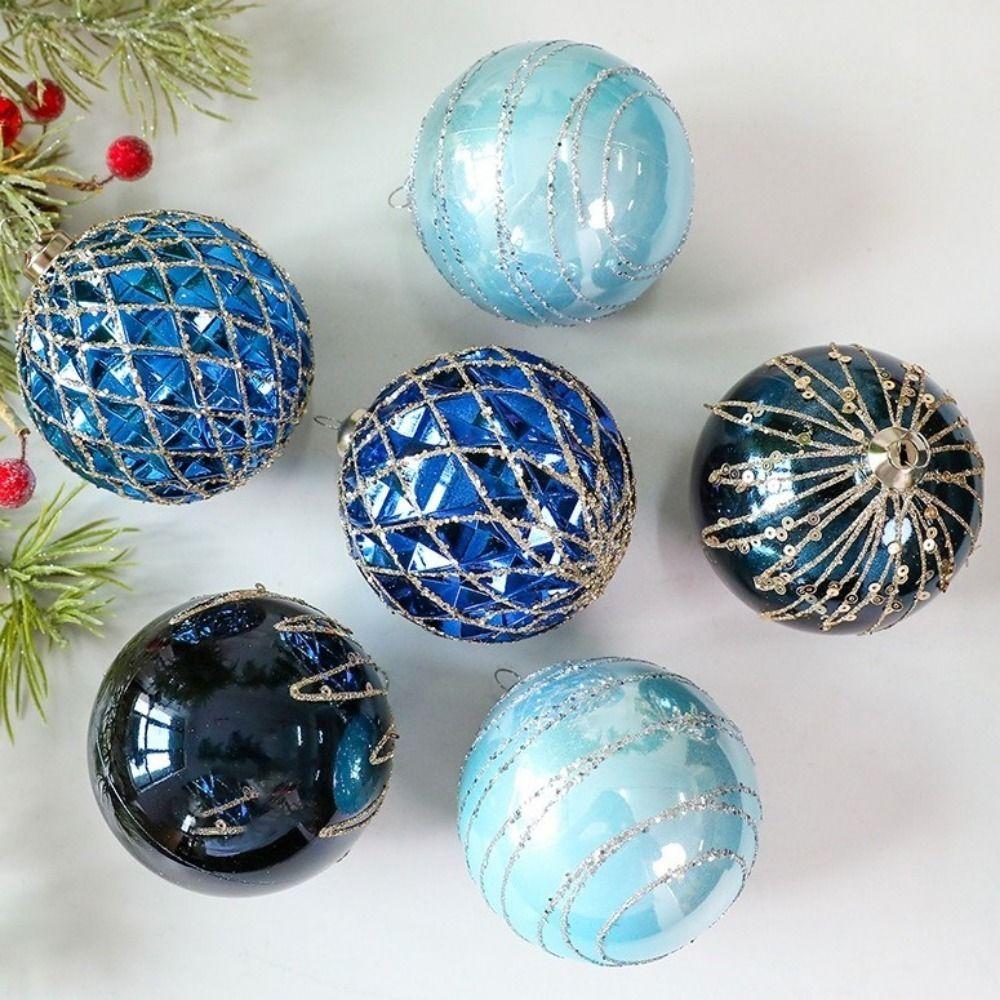 9Pcs 8cm Christmas Balls Shatterproof Decorative Christmas Hanging Pendants Plastic Irregular-Shaped Christmas Spheres