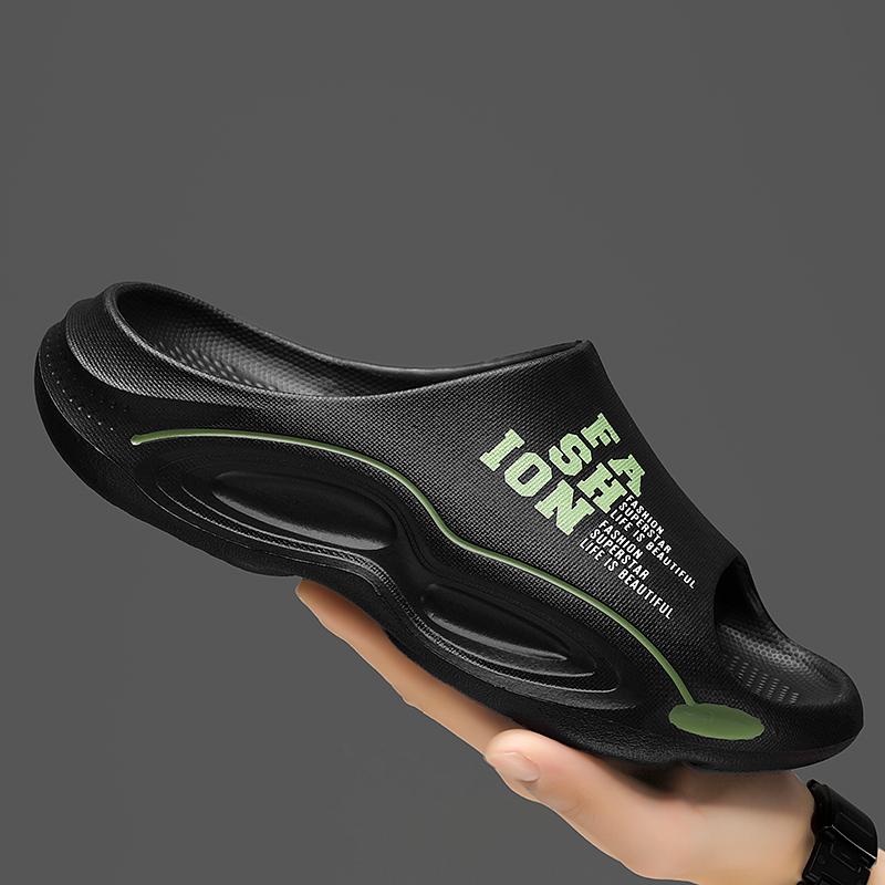 

Мода 2025 Новые мужские тапочки Уличный летний тренд Пляжная сенсация Молодежные спортивные Сандалии двойного назначения Удобная резиновая подошва 39-40 чёрный