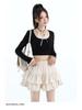Women's High-Waist Slimming Lotus Leaf Edge A-Line Skirt - Petite Puffy, Anti-Exposure, for Autumn and Spring