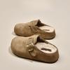 Half-slipper Women's Shoes for Autumn and Winter, Thick-soled Cotton Slipper and Fleece Shoes