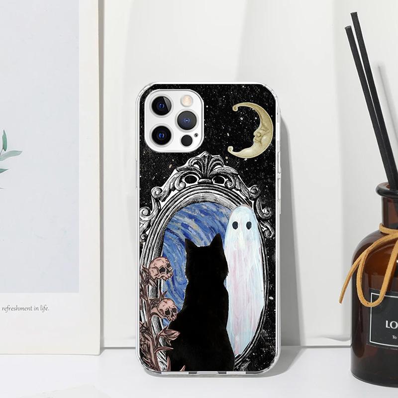 Witch And Cat Colorful Cute Phone Case For Iphone 17 Air 16 15 Plus 16E 14 Pro Max 13 Mini 12 11 7 8 SE Fundas Soft Back Cover 1