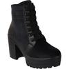 Shoetopia Black Girls Solid Mid Top Heeled Boots