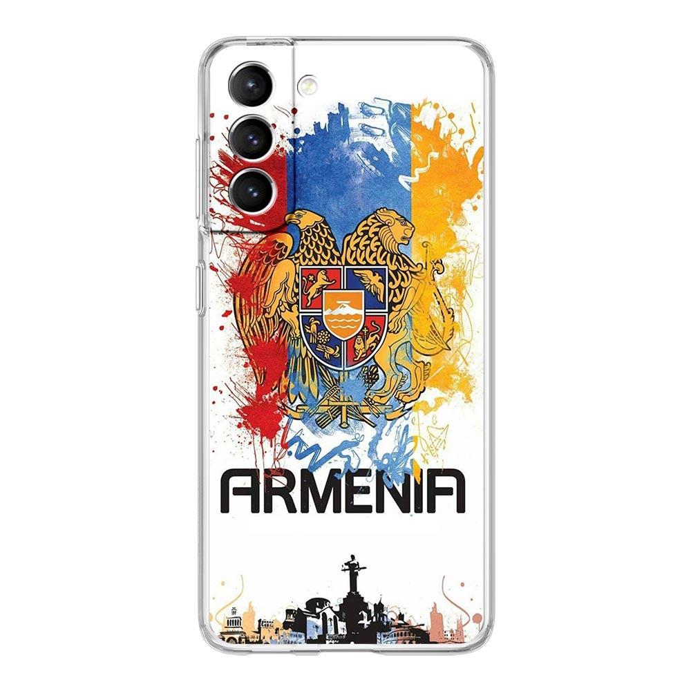 Armenia Armenian Flag Clear Silicone Phone Case For Samsung Galaxy S23 S22 5G S20 Ultra S21 FE 5G S10E S9 S8 S10 Plus Soft Cover