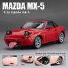 1:32 Mazda MX-5 Retro Slitinový Kabriolet Sportovní Auto Model Kovový Odlitek Závodní Auto Model Zvuk a Světlo Dětská Hračka Dárek pro Chlapce Sběratelské Ozdoby