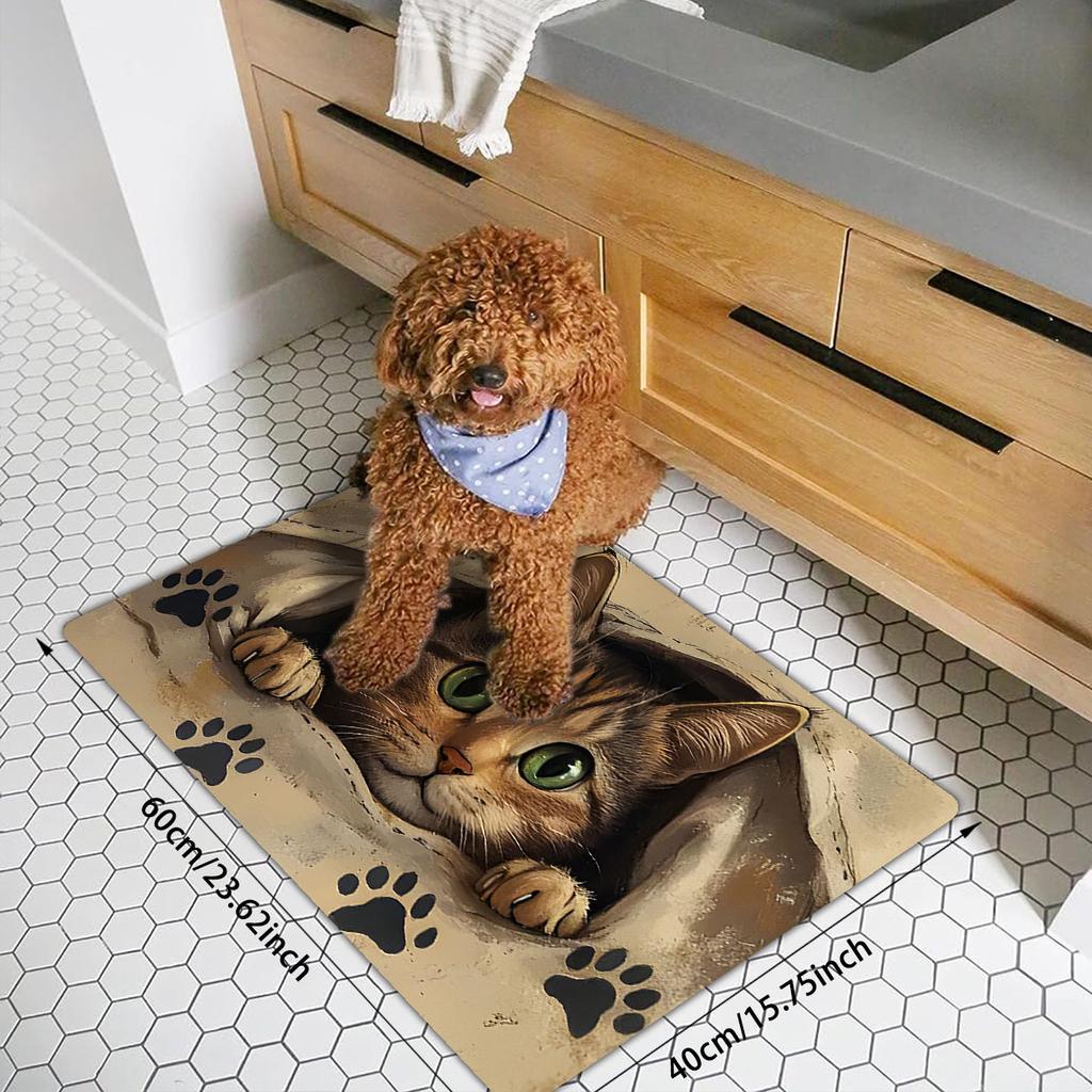 1 stk Anti Fatigue kjøkkentepper, kattetrykk vanntett sklisikker tykk polstret kjøkkenmatte Heavy Duty Komfort stående matte for kjøkken