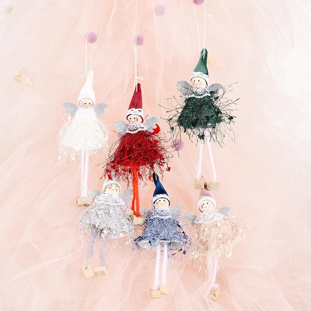 Adorable Plush Girl Hanging Legs Ornament For Creative Christmas Tree Decoration