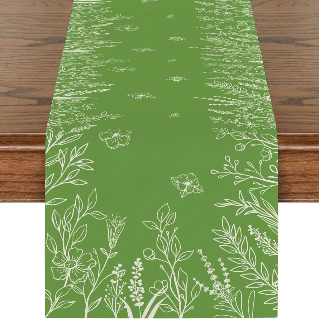 Amazon Temu Beliebt Sommer Unabhängigkeitstag Sonnenblumen-Druck Dekorative Leinen Tischflagge Tischdecke