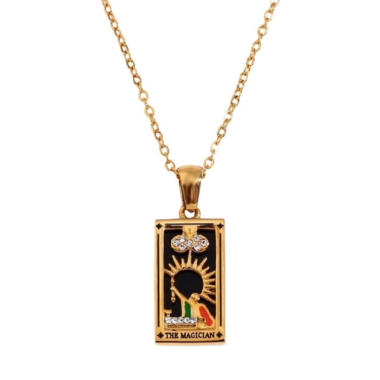 

Mystical Gold Colored Tarot Card Pendant Necklace Perfect For Gifting On Birthdays Anniversaries Or Holidays