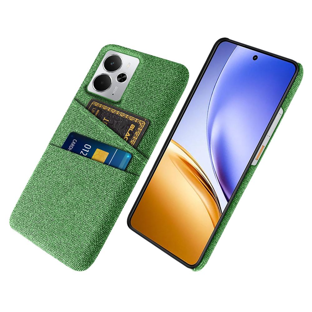 For Realme 14 5G Case Cloth+Hard PC Phone Cover with Dual Card Slots