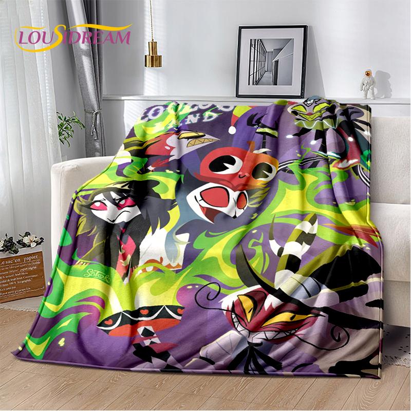 2025 H-Helluva Boss Blitzo Cartoon Soft Blanket,Soft Throw Blanket for Home Bedroom Bed Sofa Picnic Travel Cover Child Gift