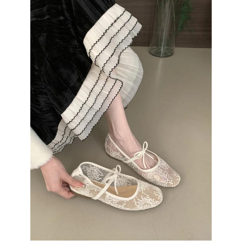 2026 Spring Lace Women Mary Jane Shoes Fashion Slip On Comfort Street Style Soft Sole Female Dress Flats Shoes