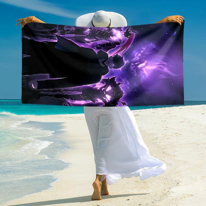 1Pc Shadow Warrior'S Rise Beach Towel Microfiber Beach Towel Thin Absorbent For Beach Swimming Yoga Bath Sports 0917144