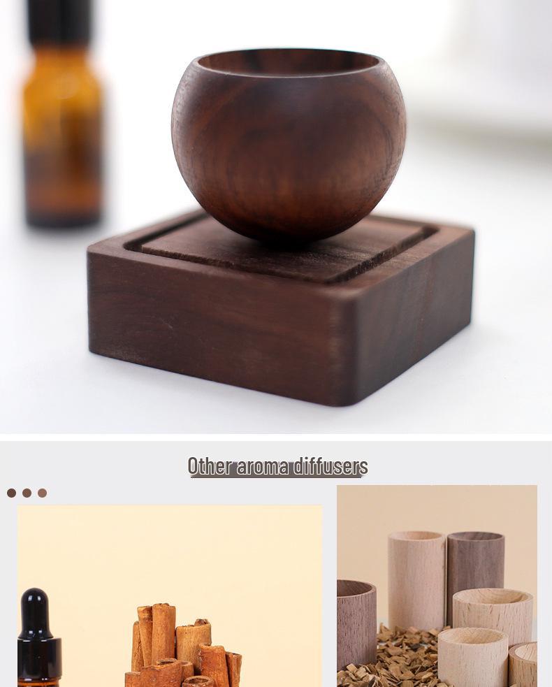 Solid Wood Round Egg Aroma Diffuser - Essential Oil, Scentless & Long-Lasting for Bedroom & Living Room Decor