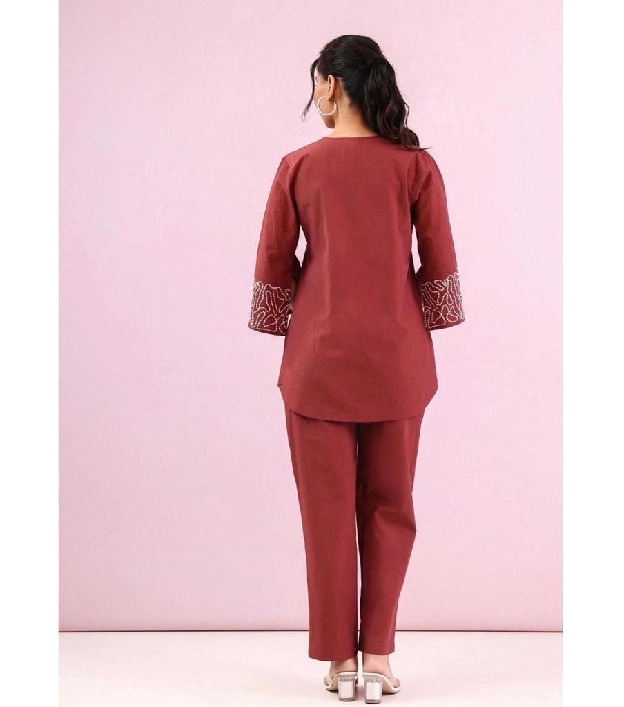 Bollywood Party Wear Pure Cotton Kurta Pant Cord Set Indian Women Designer Top Tunic Kurti