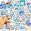 50/100PCS Blue & Pink Coast Aesthetic Graffiti Stickers Decor Guitar Notebook Luggage DIY Stationery Books Waterproof Stickers