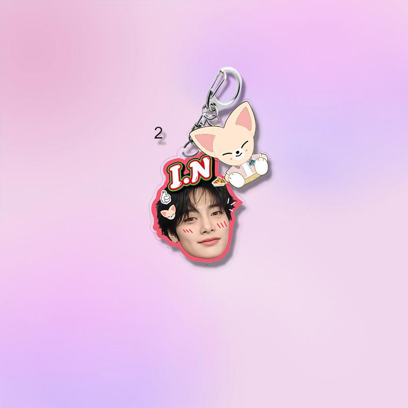 1pc Kpop Stray Kids Acrylic Keychain Cute Cartoon Figure SKZOO Doll Multi Pendant Keyring, Hyunjin Felix Bang Chan Lee Know Bag Charm Accessories