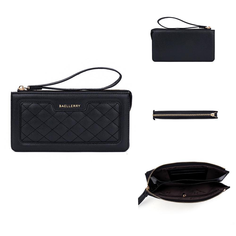 Baellerry Women's Cell Phone Bag Multi-card Slot Long Purse Zipper Coin Purse Fashion Pu Leather Wallet with Lanyard