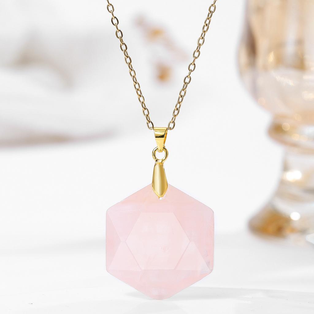Natural crystal pendant, amethyst hexagram, David's star, necklace, Bohemian jewelry
