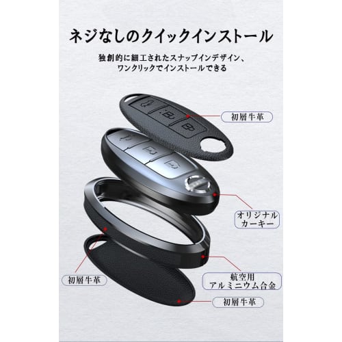 TECART Key Case for Nissan Key Case Key Cover Key Holder Smart Key Case Compatible with Nissan Serena C25 C26 C27 New Serena e-Power Nissan Elgrand E5