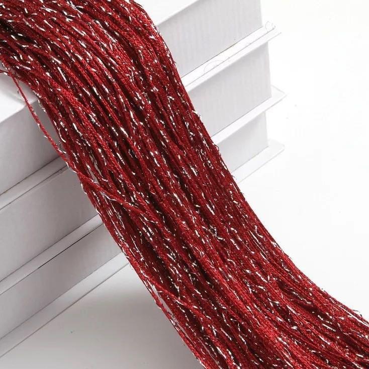 Glitter Door String Curtain Silver Ribbon Shiny Tassel Flash Line Curtain Valance for Window Room Home Decoration