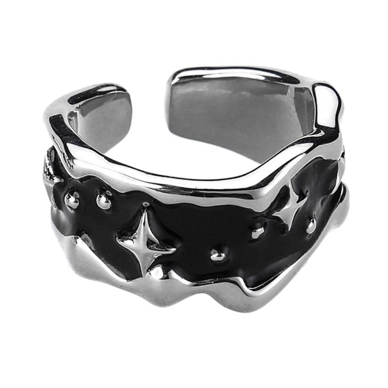Simple Irregular Open Ring Punk Finger Bands Ring Adjustable Star Knuckle Ring Fashion Statement Jewelry Holiday Gift